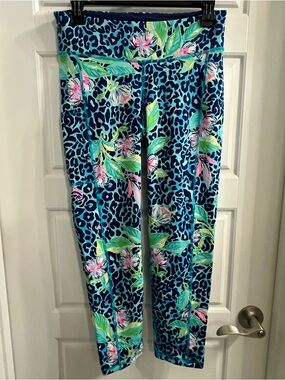 NWT Lilly Pulitzer Weekender Midi Leggings in Formentera Turquoise | Size M